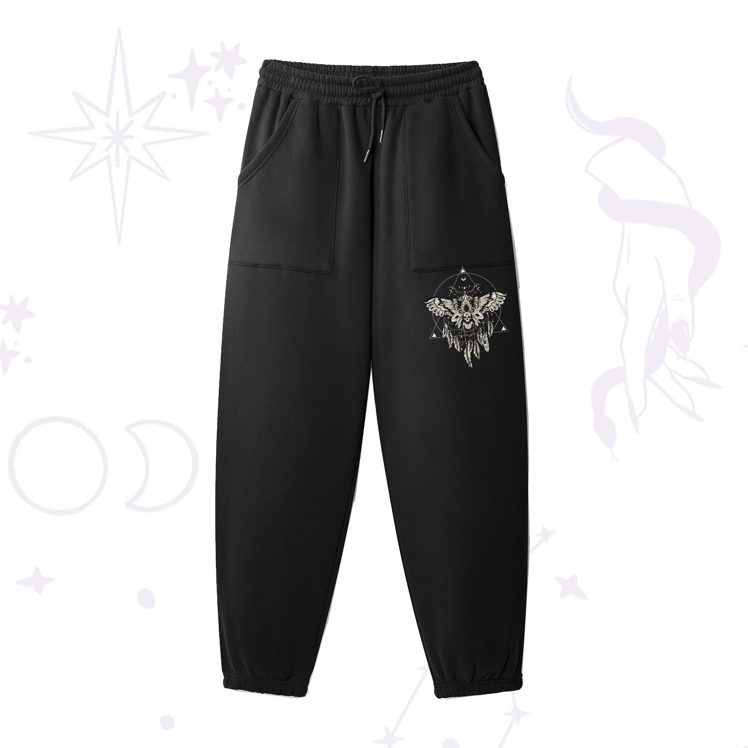 Purplehecate Mystical Luna Moth Fleece Sweatpants