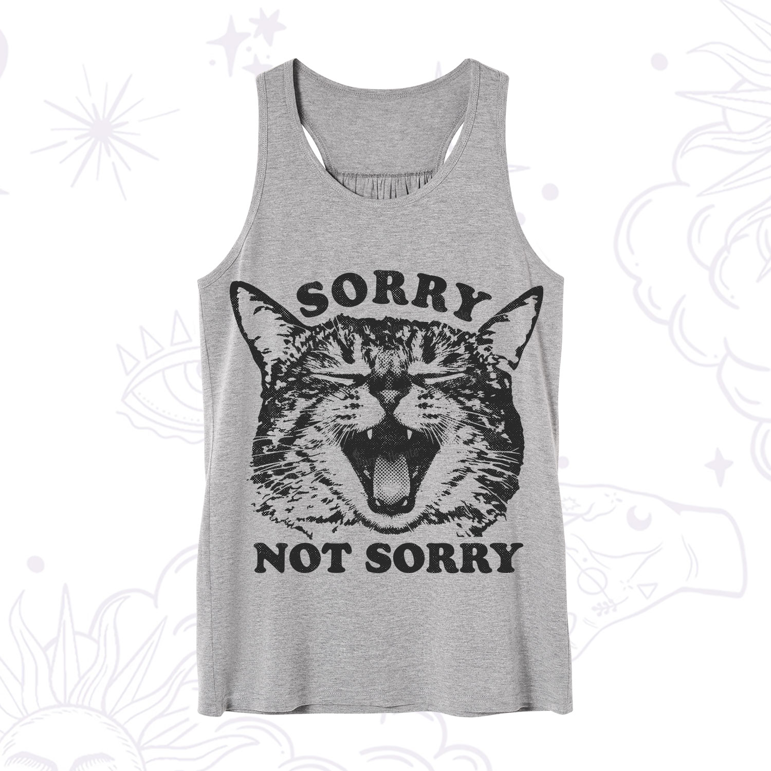 Purplehecate Sorry Not Sorry Funny Cat Tank