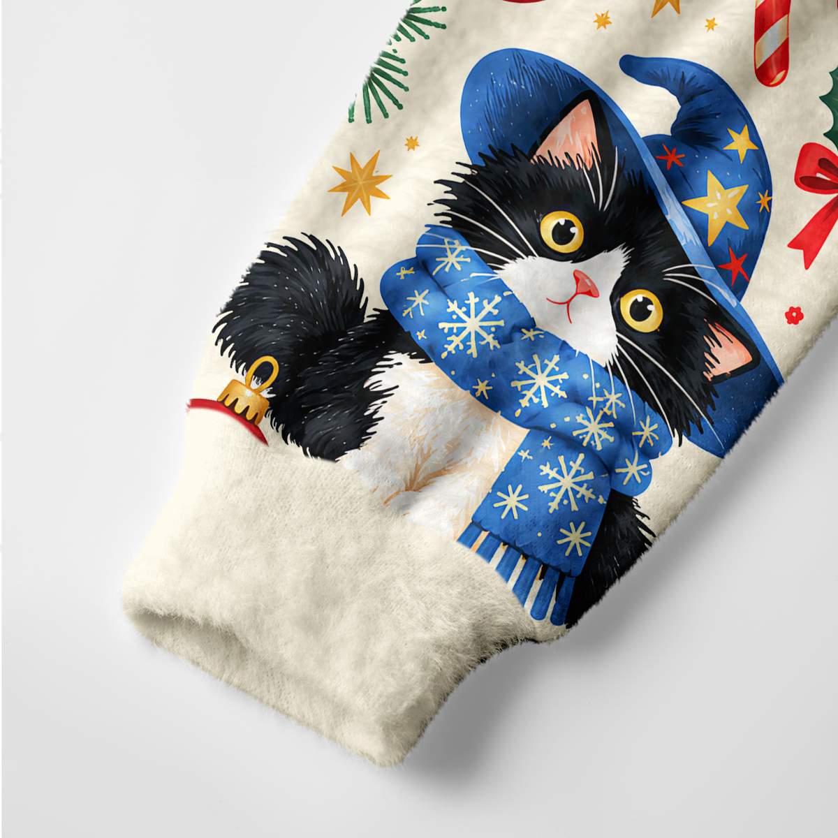 Purplehecate Christmas Wizard Cats Party Ugly Cardigan Sweaters