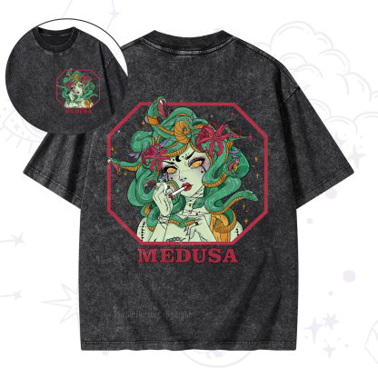 Purplehecate The Greek Goddess Medusa Washed T-Shirt