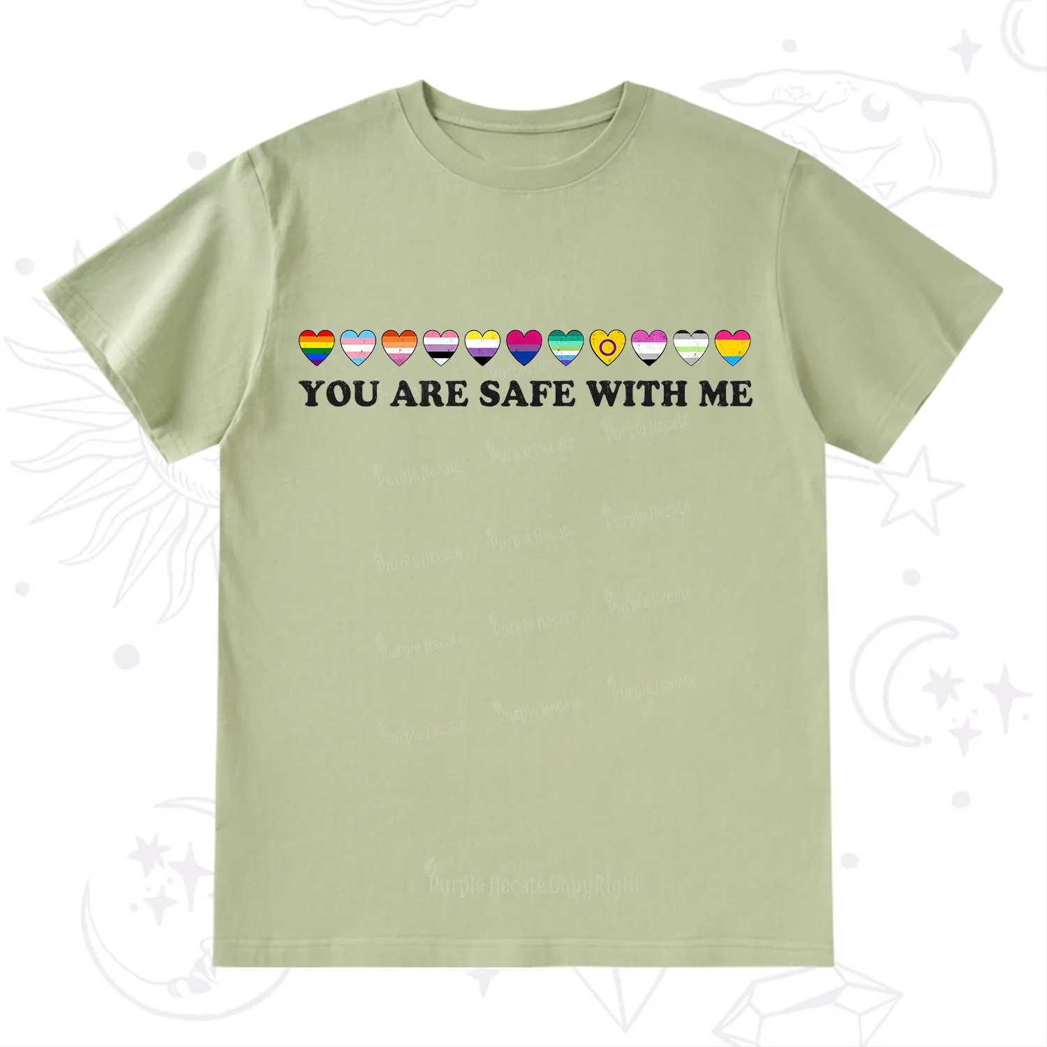 Purplehecate You Are Safe With Me Pride T-Shirt