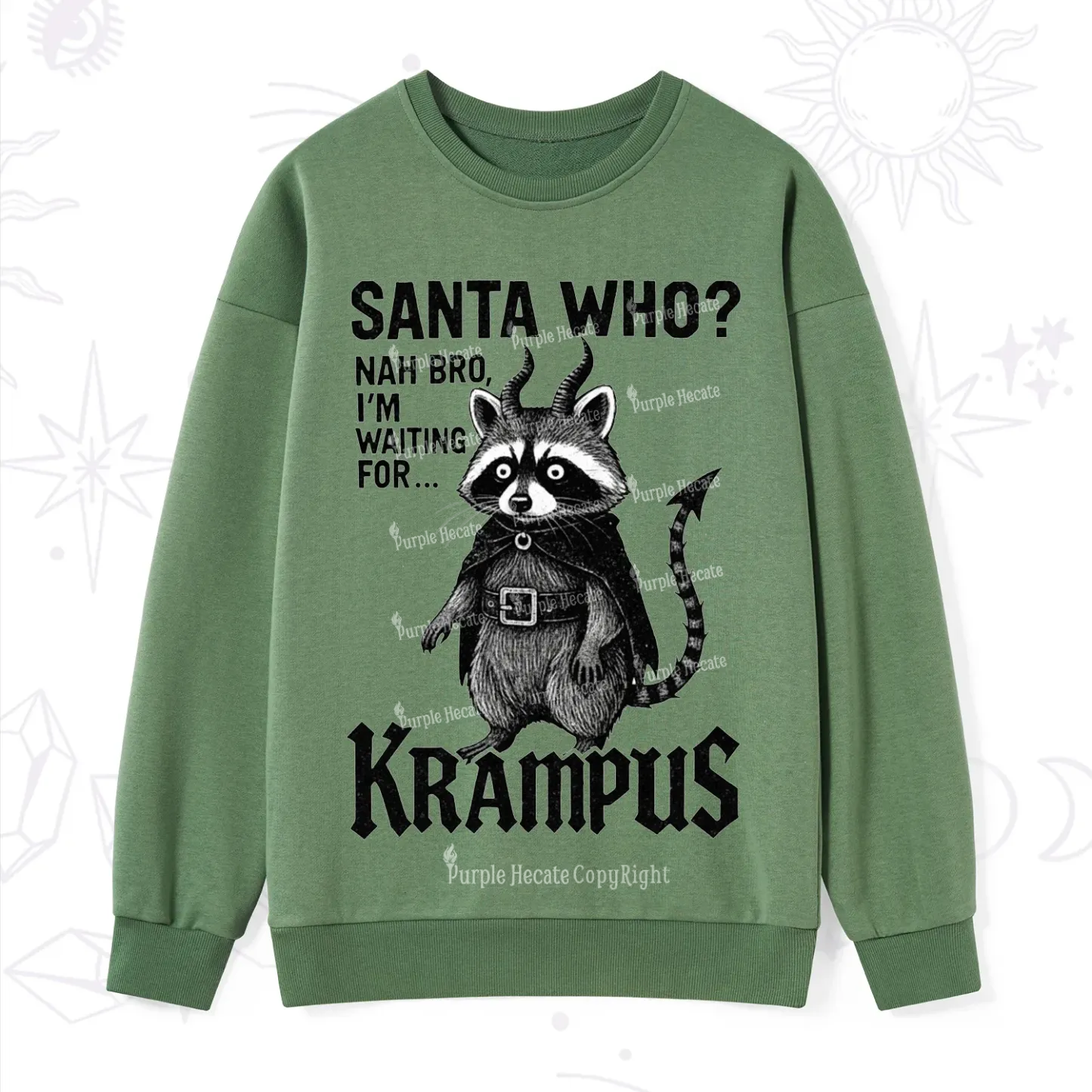Purplehecate Santa Who? Nah Bro I'm Waiting for Krampus Christmas Sweatshirt