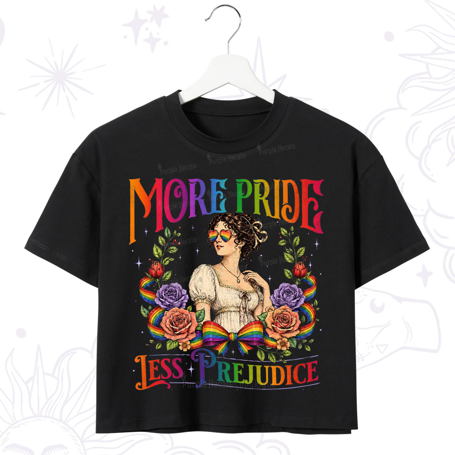 Purplehecate More Pride Less Prejudice Pride Crop T-Shirt