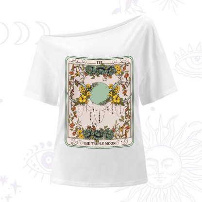Purplehecate The Triple Moon Tarot One-Shoulder T-Shirt