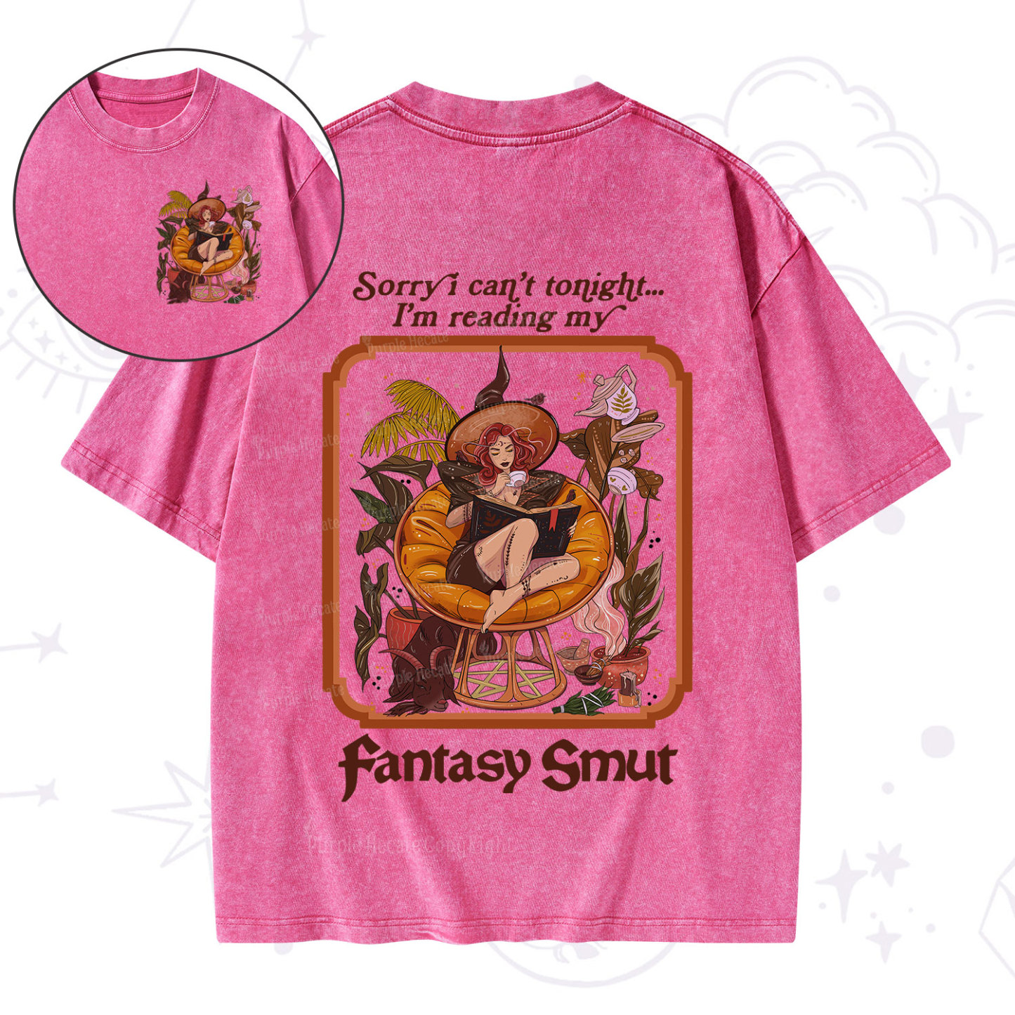 Purplehecate Sorry I Can't Tonight I'm Reading My Fantasy Smut Washed T-Shirt