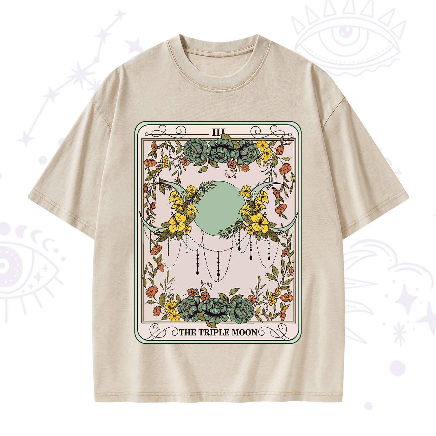 Purplehecate The Triple Moon Tarot Washed T-Shirt