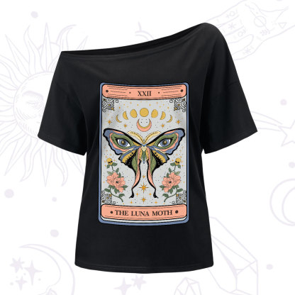 Purplehecate The Luna Moth Tarot One-Shoulder T-Shirt