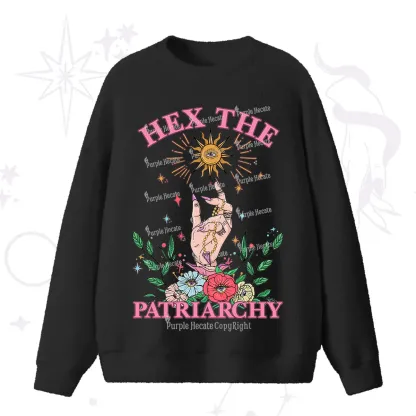 Purplehecate Hex The Patriarchy Witchy Fuzzy Ugly Sweater