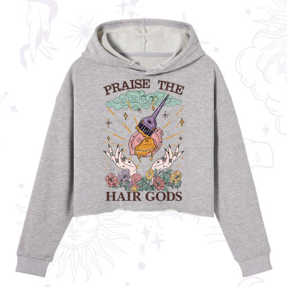 Purplehecate Praise The Hair Gods Crop Hoodie