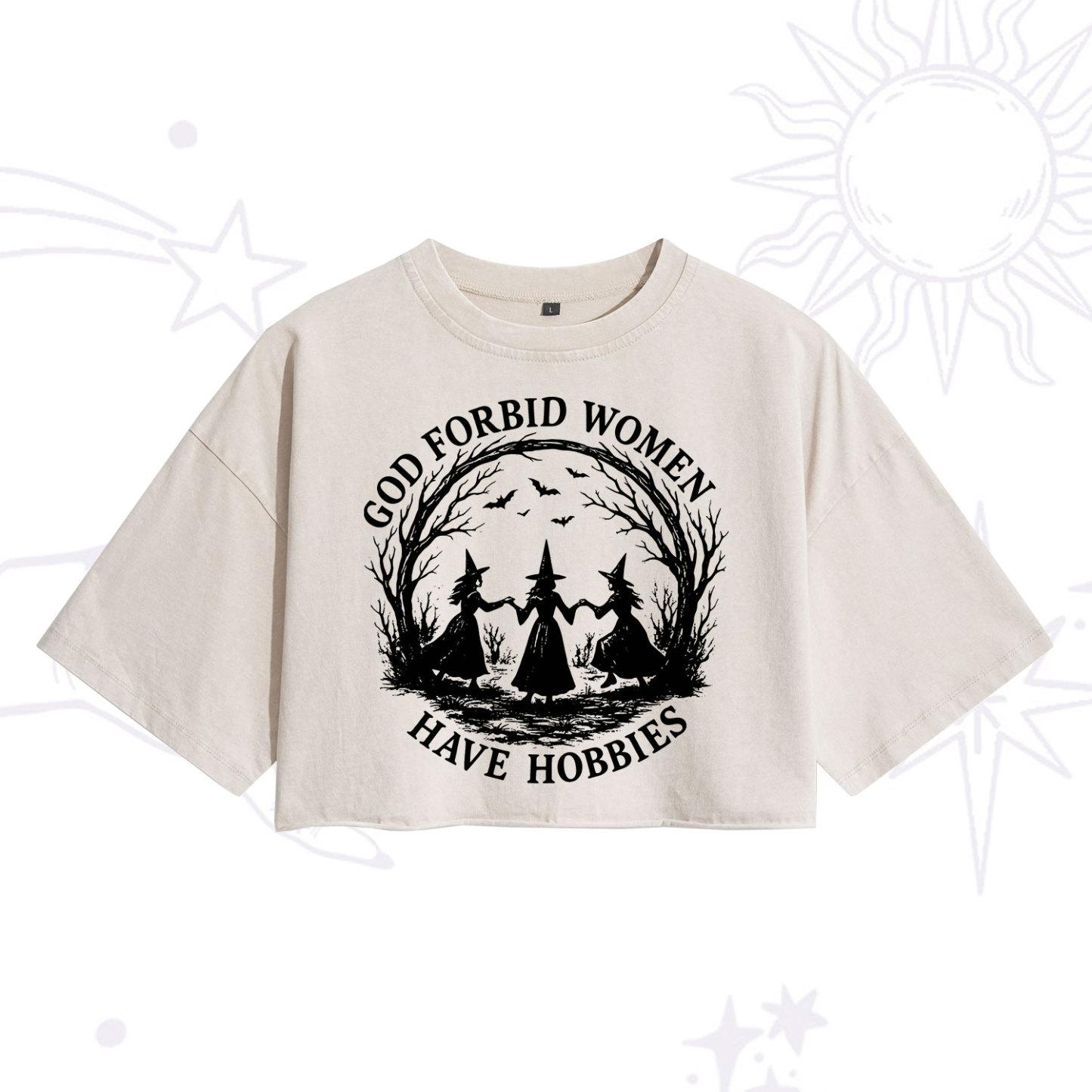 Purplehecate God Forbid Women Have Hobbies Washed Cropped T-Shirt