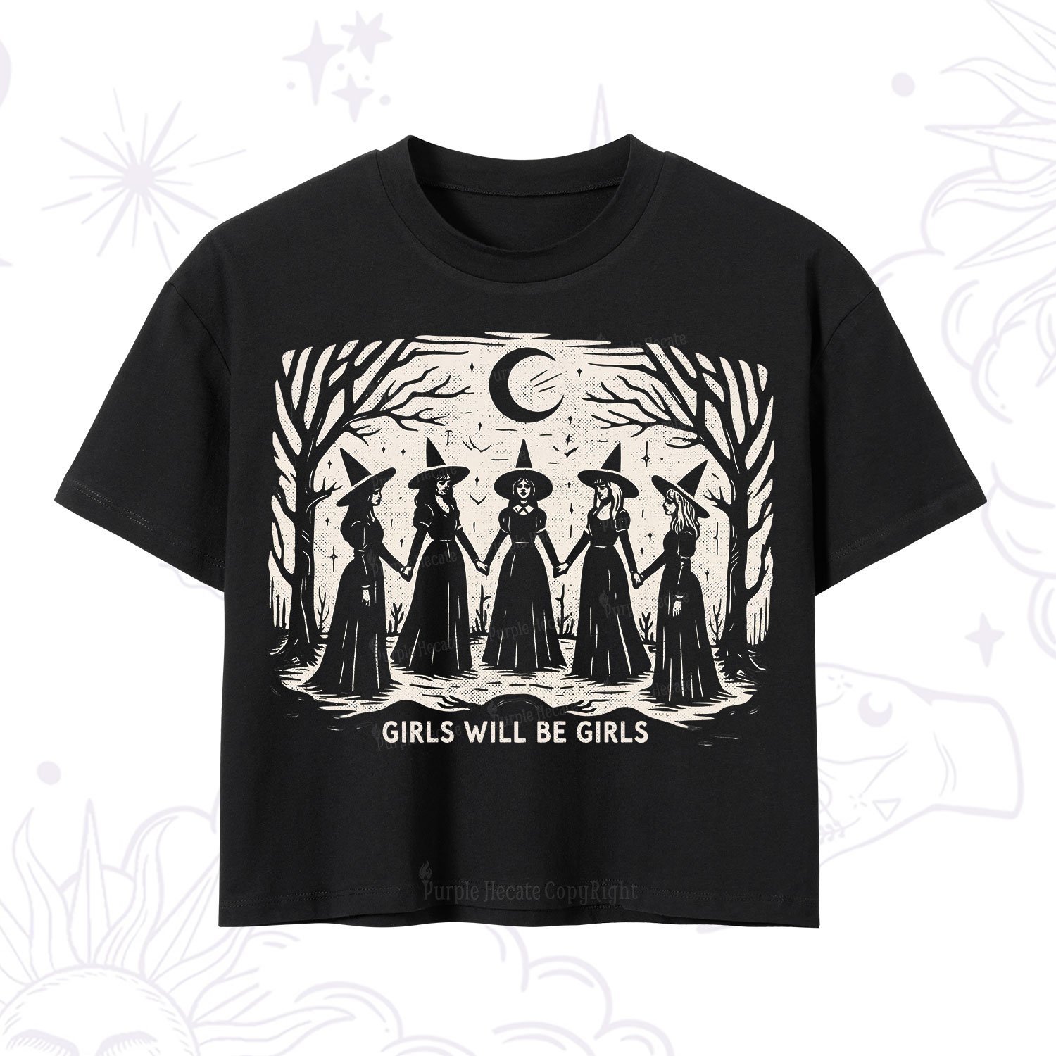 Purplehecate Girls Will Be Girls Crop T-Shirt