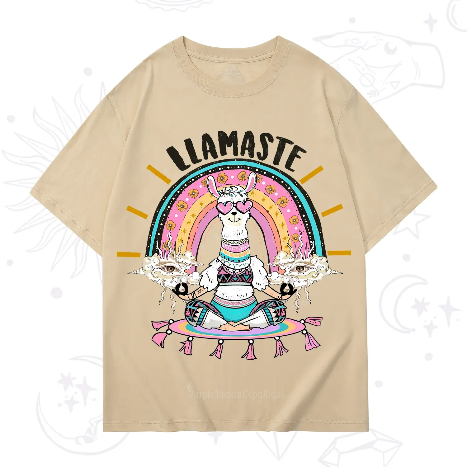 Purplehecate Llama Meditating T-Shirt