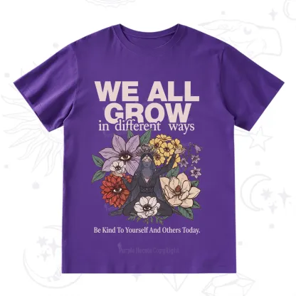 Purplehecate We All Grow Different Ways Floral T-Shirt