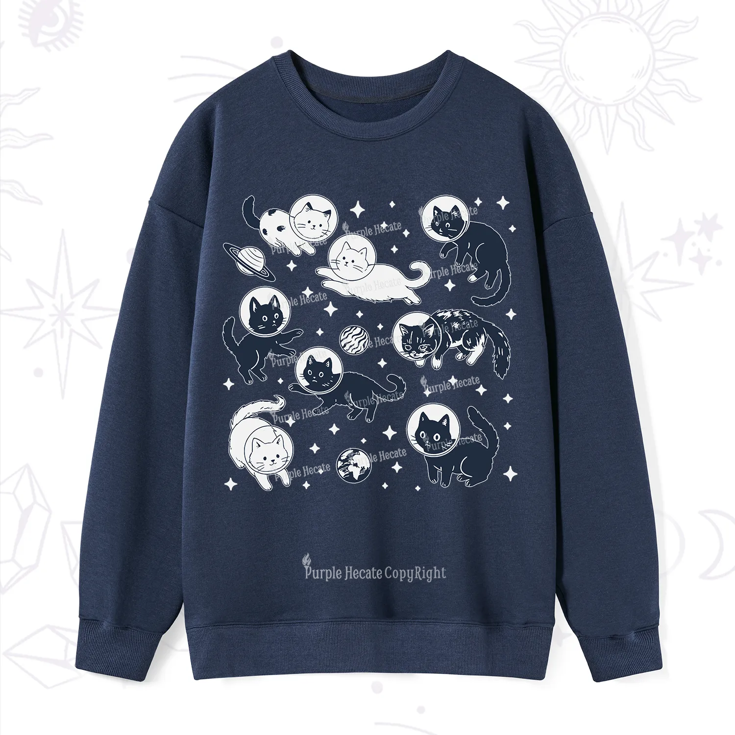 Purplehecate Cats in Space Sweatshirt