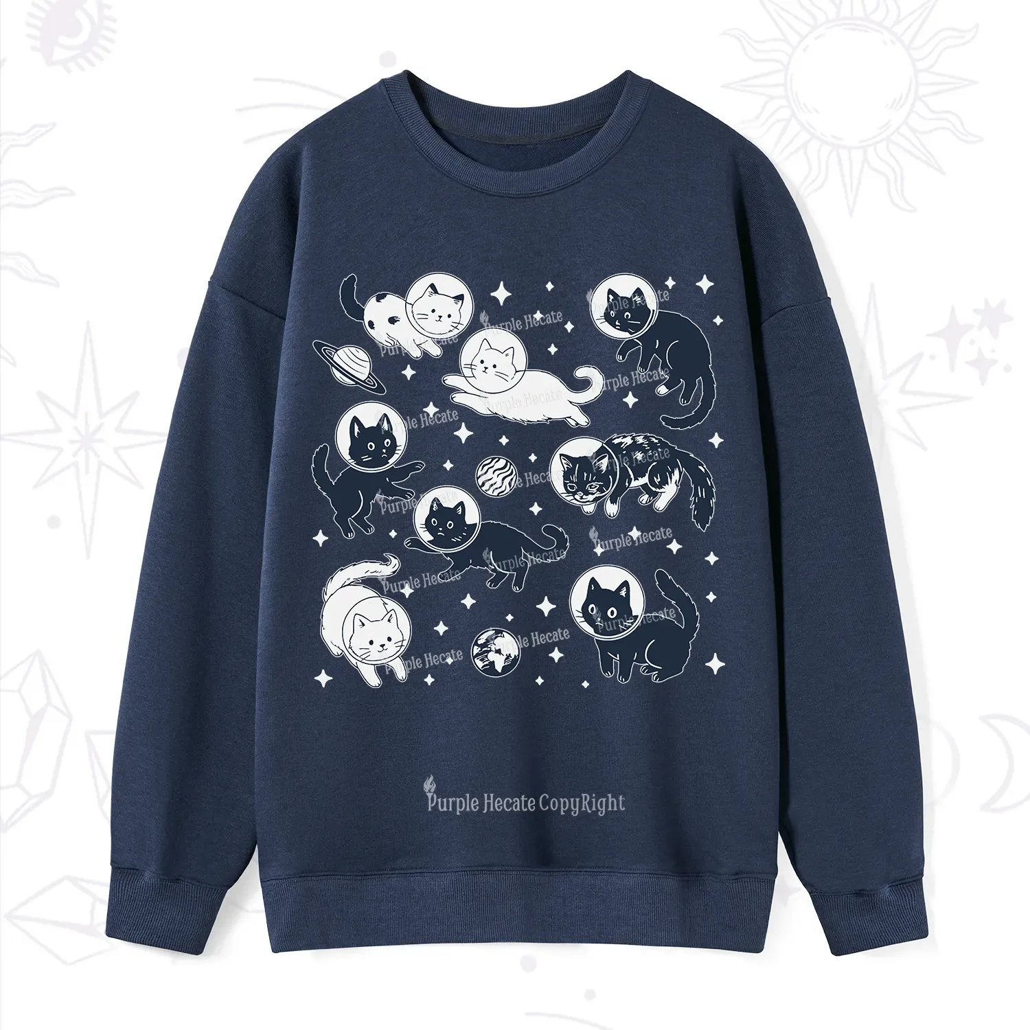 Purplehecate Cats in Space Sweatshirt