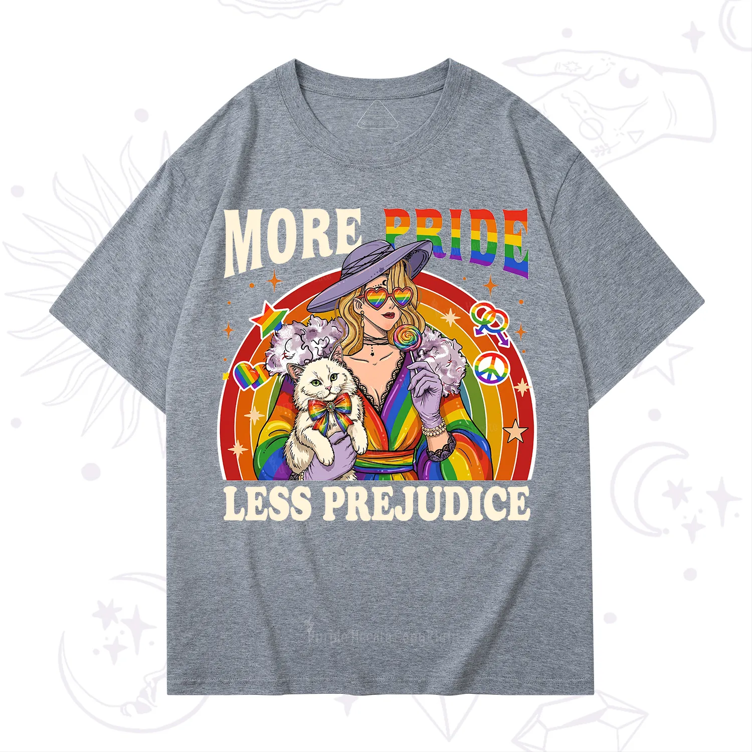 Purplehecate More Pride Less Prejudice Rainbow T-Shirt