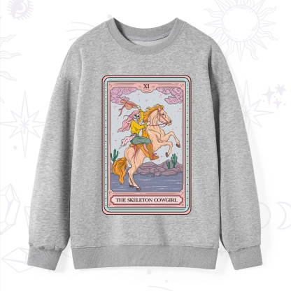 Purplehecate The Skeleton Cowgirl Tarot Card Sweatshirt