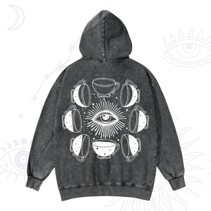 Purplehecate Moon Phase Coffee Washed Hoodie