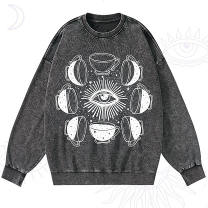 Purplehecate Moon Phase Coffee Washed Sweatshirt