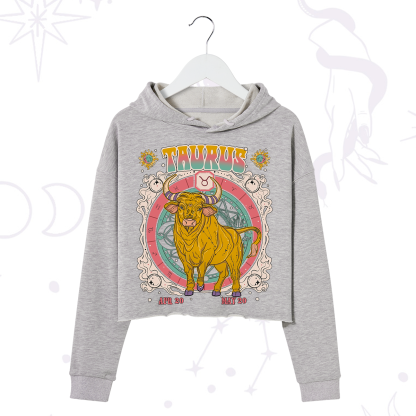 Purplehecate Taurus Cosmic Zodiac  Crop Hoodie