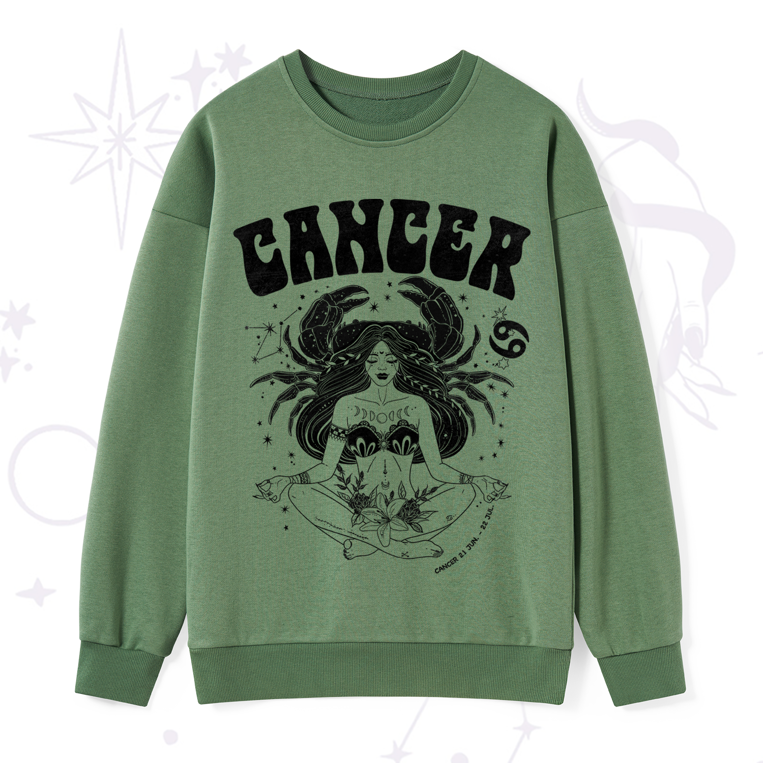 Purplehecate Cancer Zodiac Glyphs Sweatshirt
