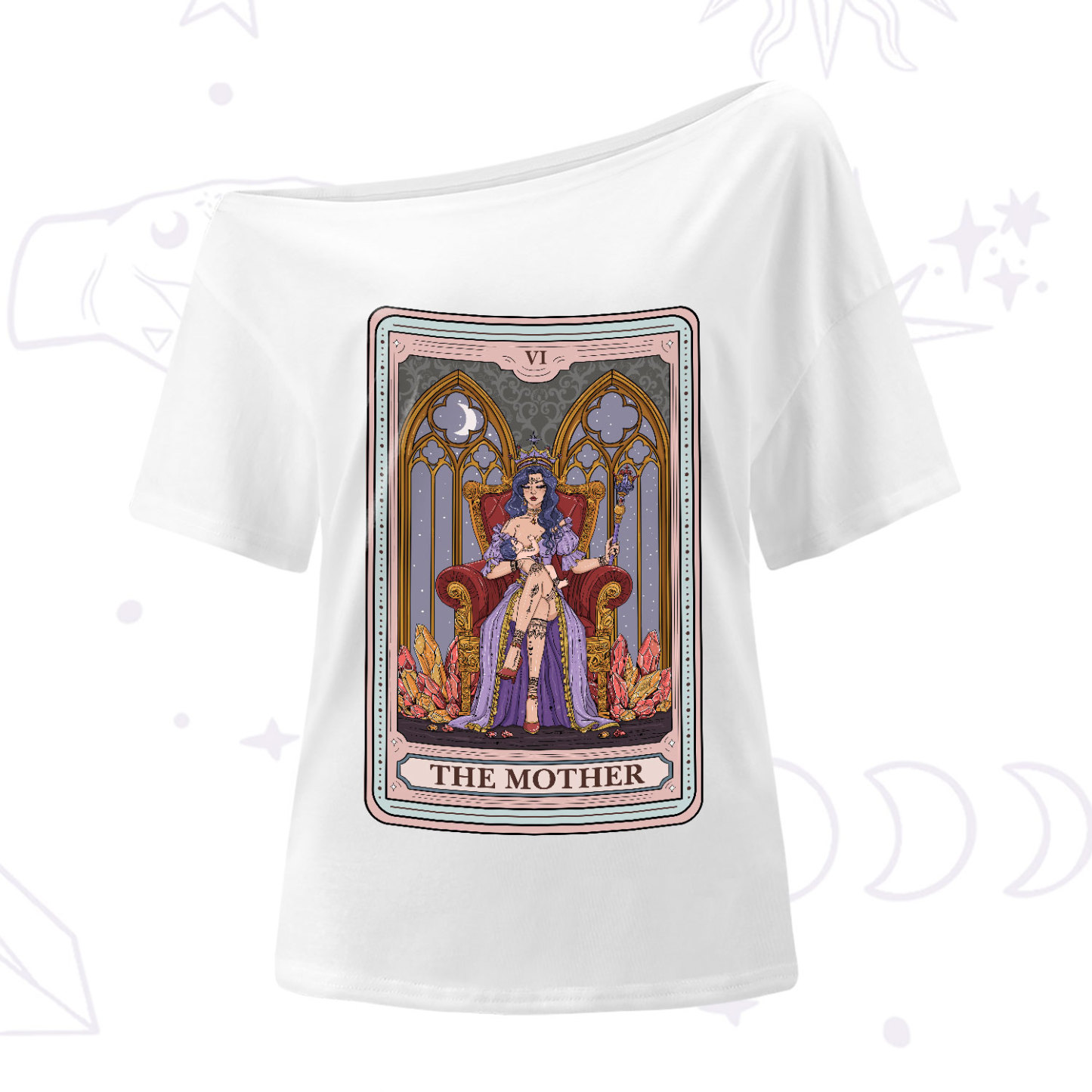 Purplehecate The Mother Tarot Card One-Shoulder T-Shirt