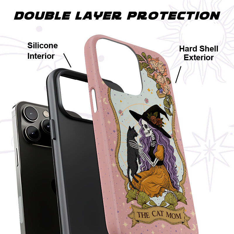 Purplehecate The Skeleton Witch Cat Mom Ancient Mirror Phone Case