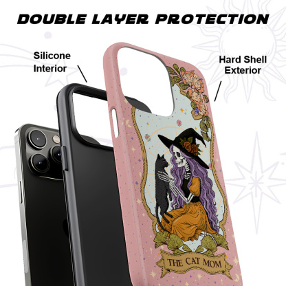 Purplehecate The Skeleton Witch Cat Mom Ancient Mirror Phone Case
