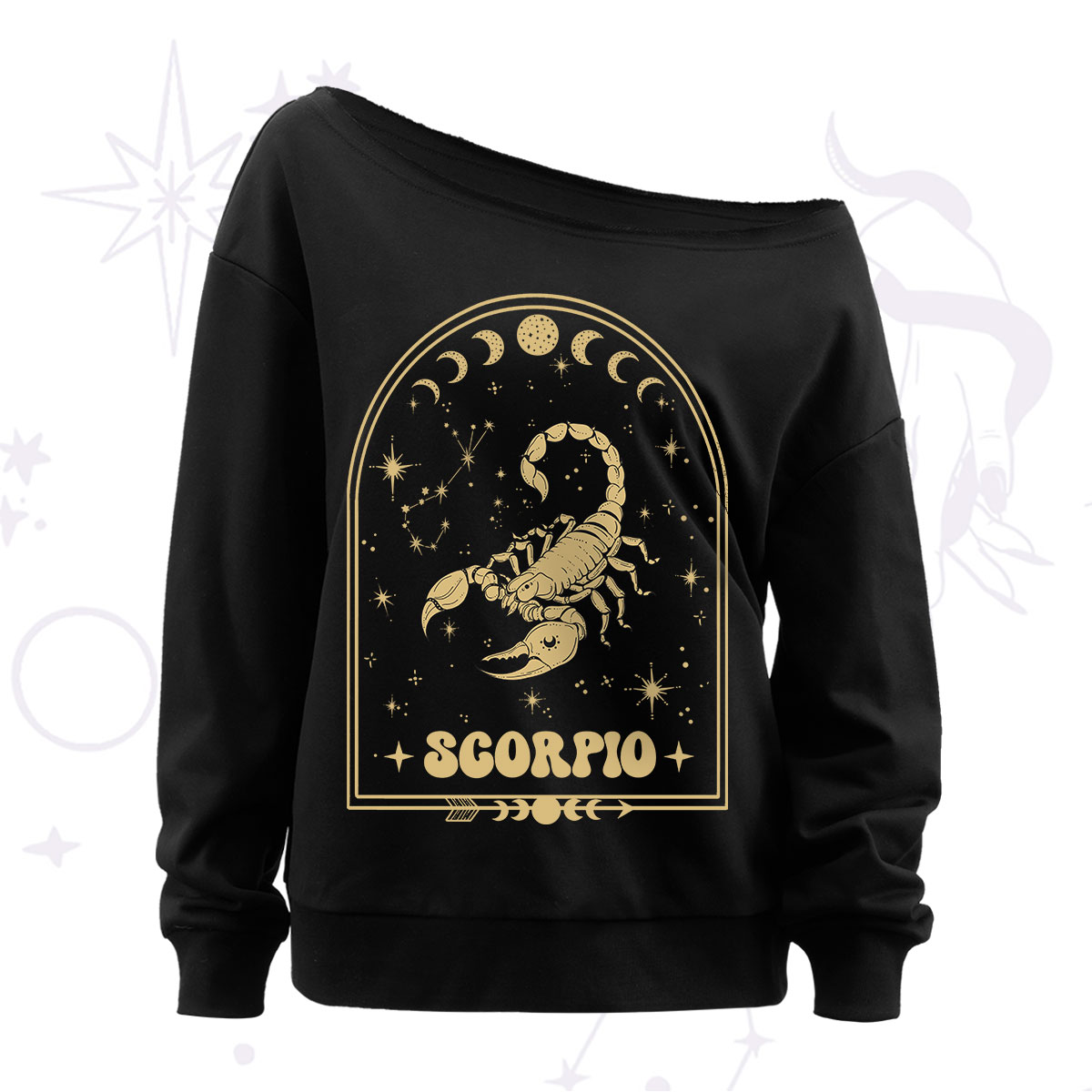 Purplehecate Zodiac Scorpio Under the Stars Off The Shoulder Sweatshirt