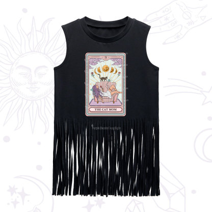 Purplehecate The Cat Mom Tarot Fringe Tank Top