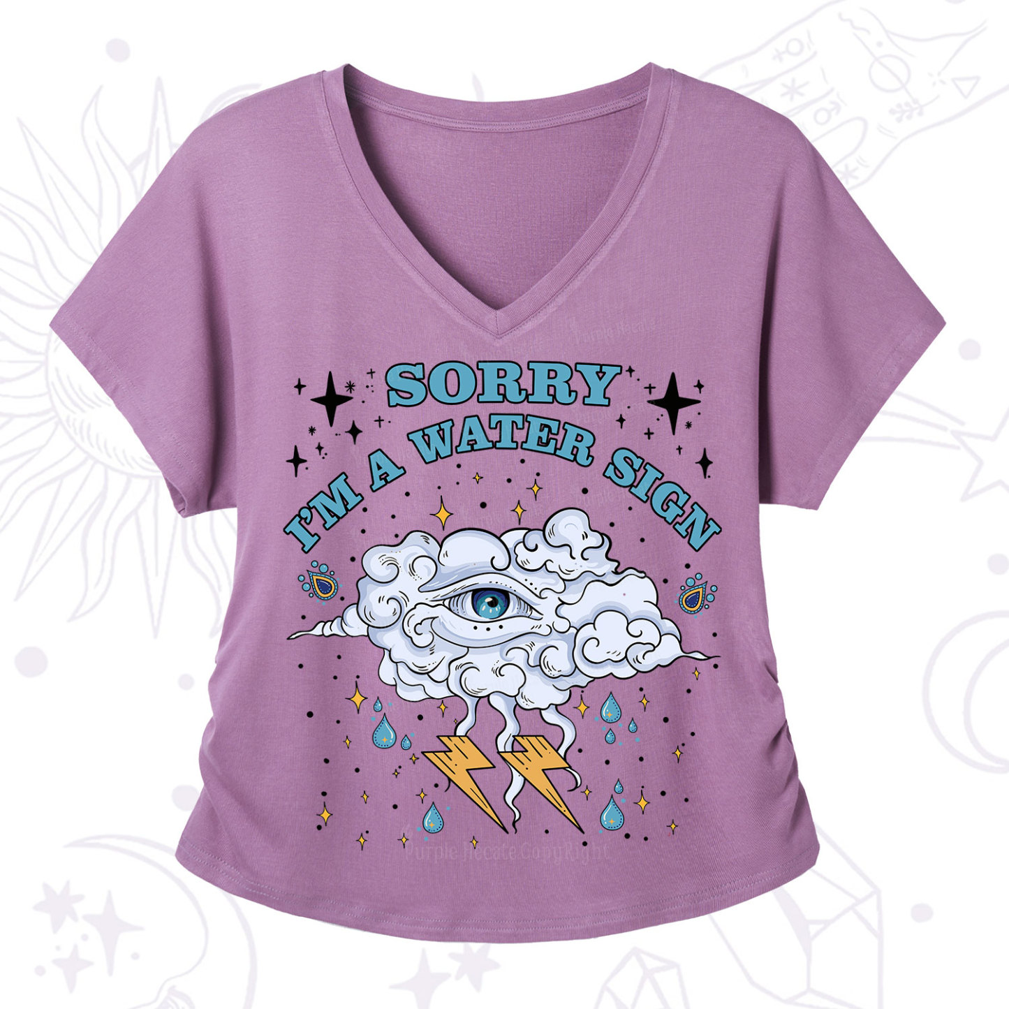 Purplehecate Sorry I'm A Water Sign V-Neck T-Shirt