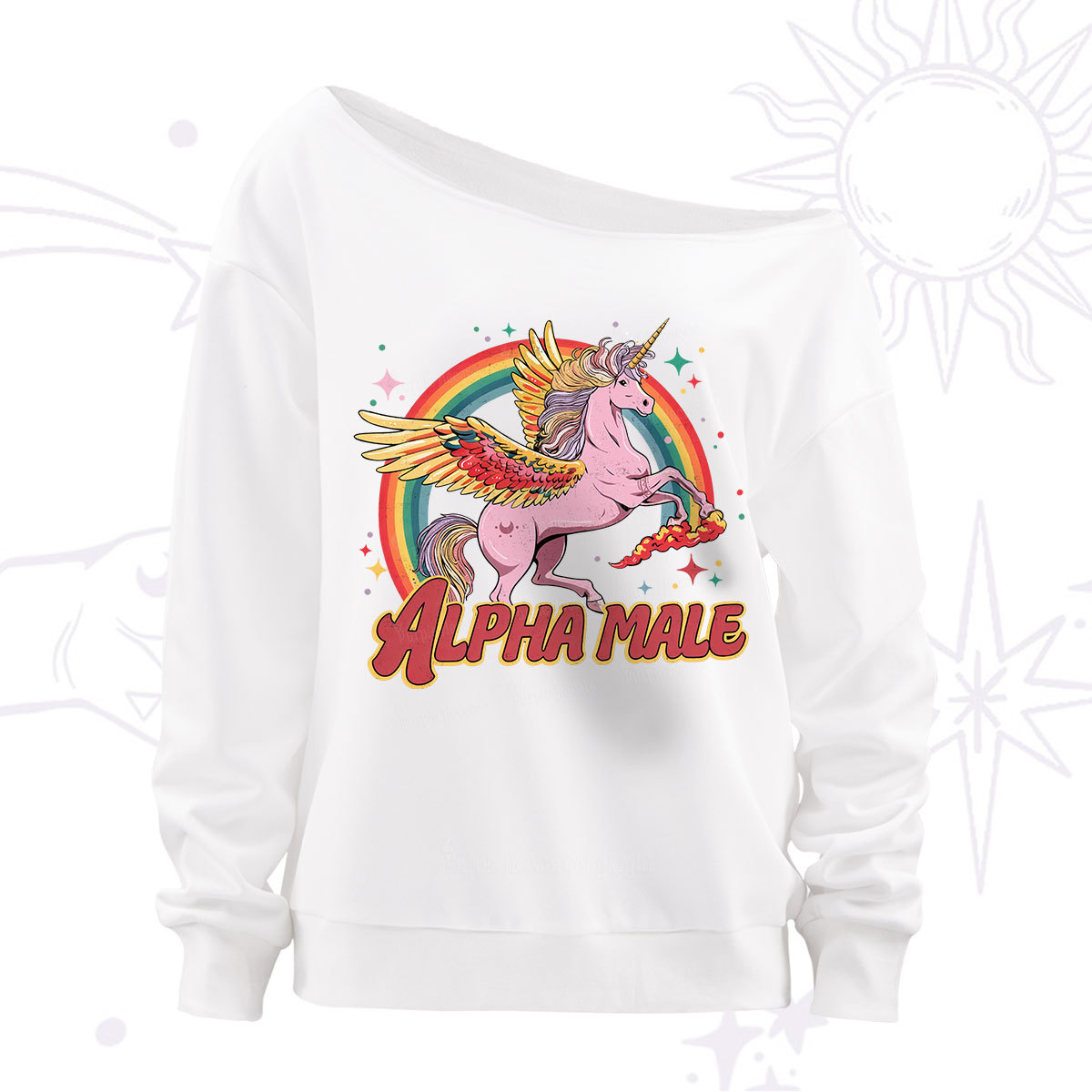 Purplehecate Alpha Male Off The Shoulder Sweatshirt