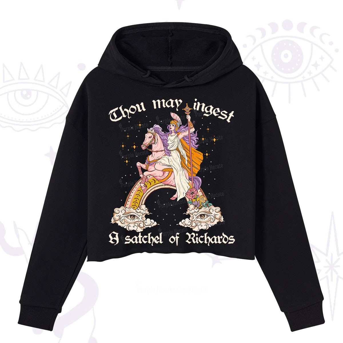 Purplehecate Thou may ingest a satchel of Richards Crop Hoodie