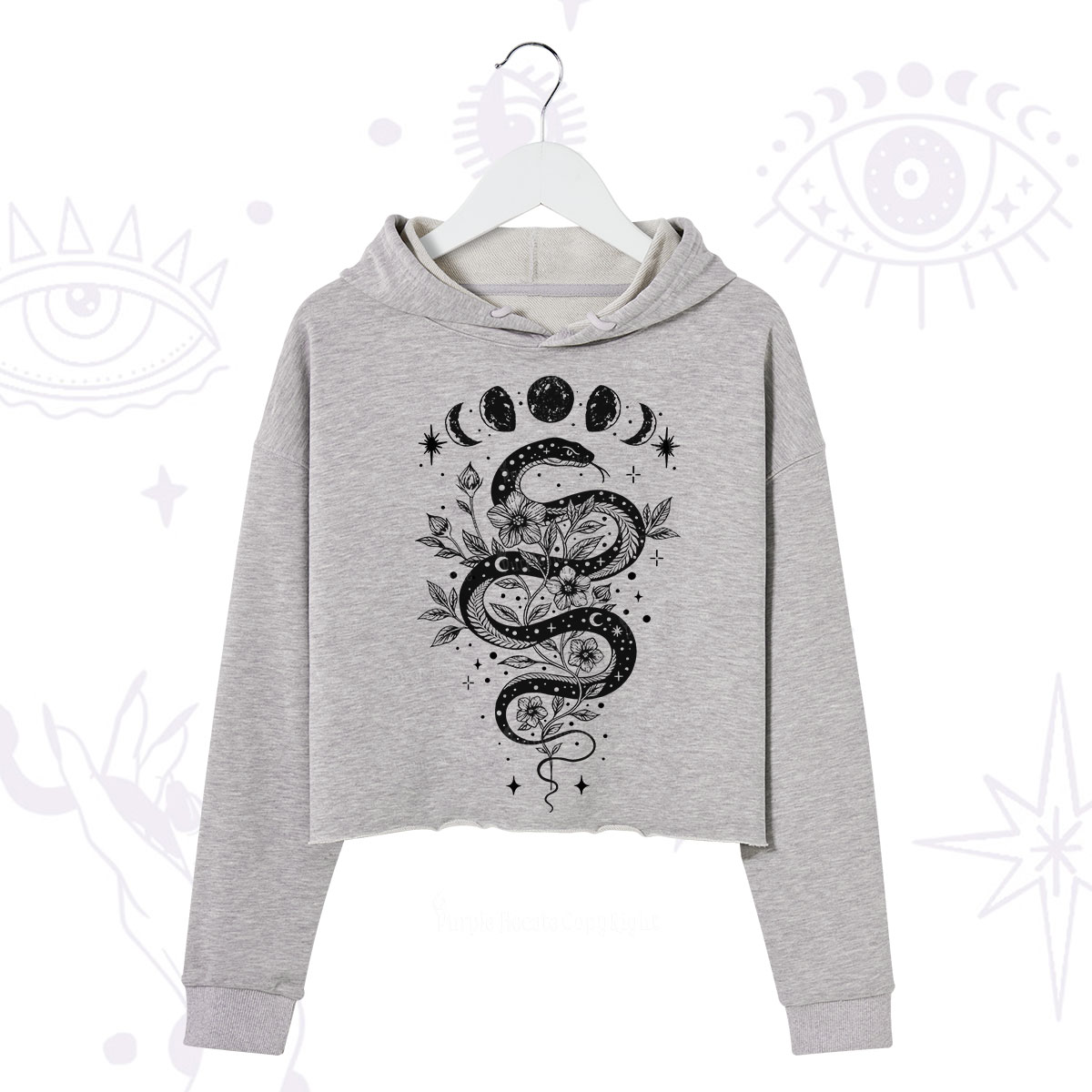 Purplehecate Serpent Spell Crop Hoodie