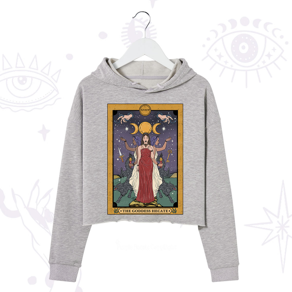 Purplehecate The Goddess Hecate Tarot Crop Hoodie