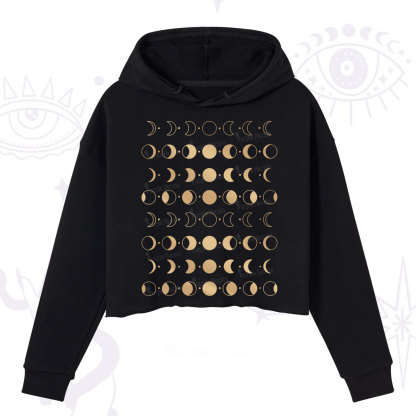 Purplehecate Phases Of Moon Crop Hoodie