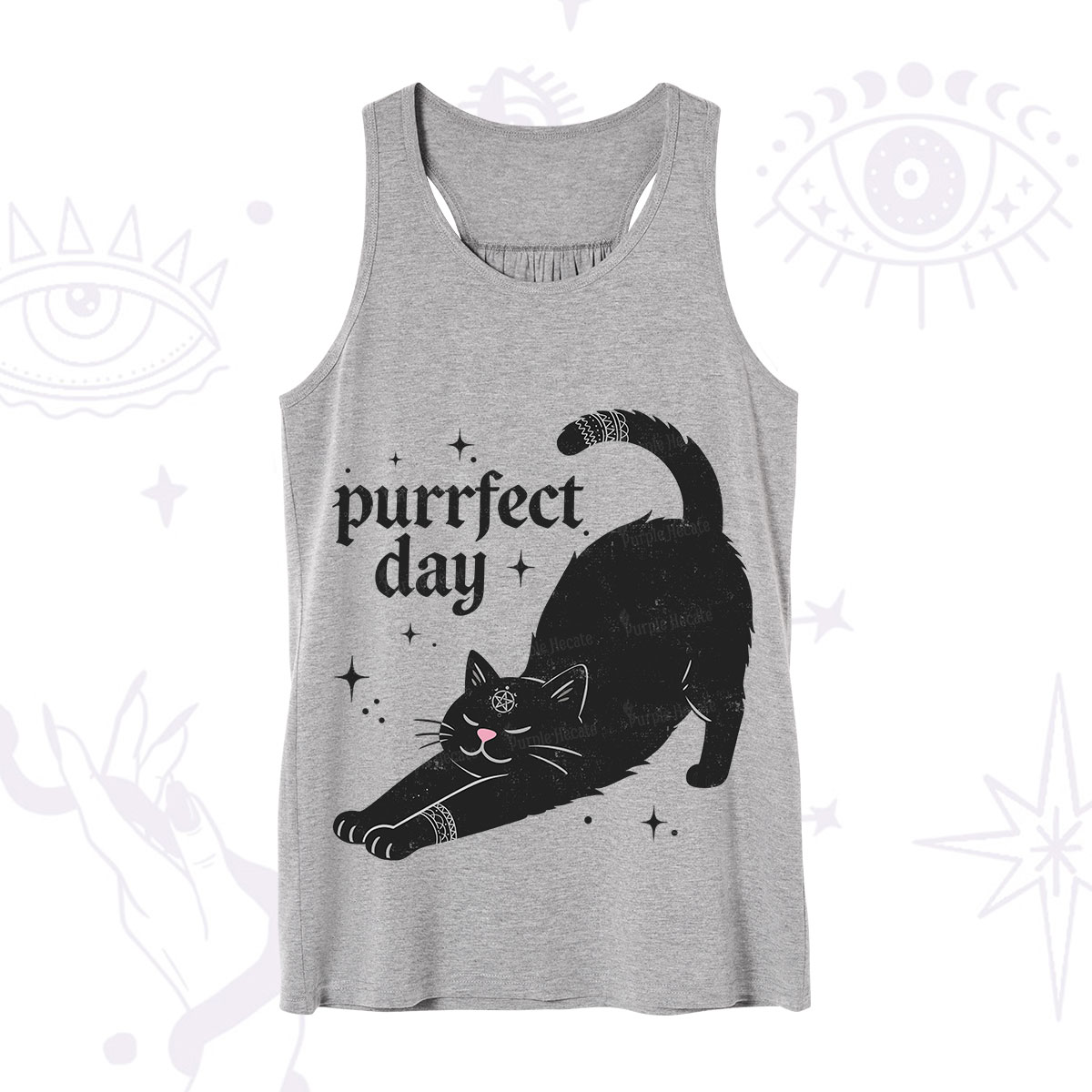 Purplehecate Purrfect Day Black Cat Tank