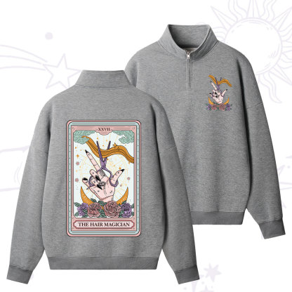 Purplehecate The Hair Magician Tarot Zip Fleece Sweatshirt
