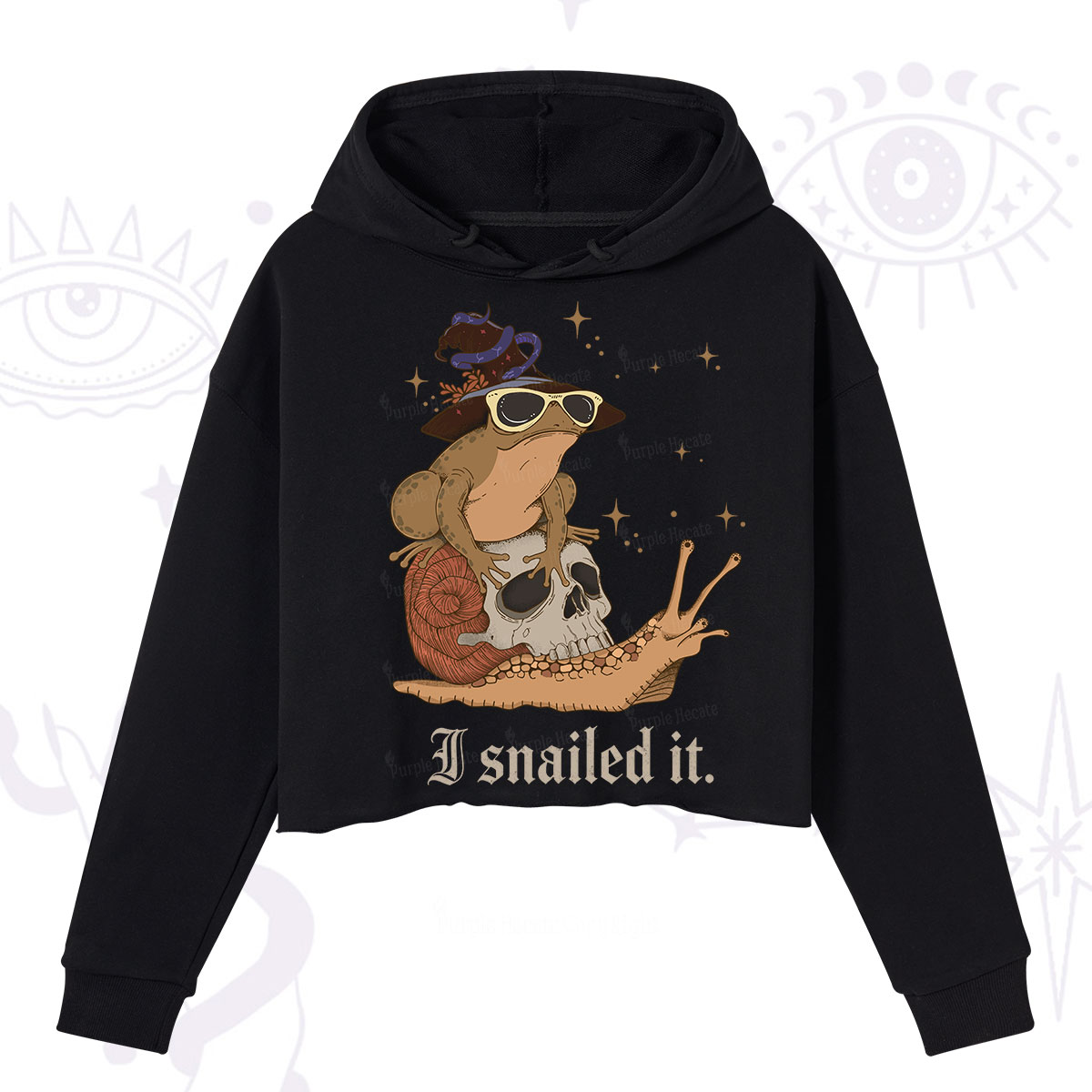 Purplehecate I Snailed It Crop Hoodie