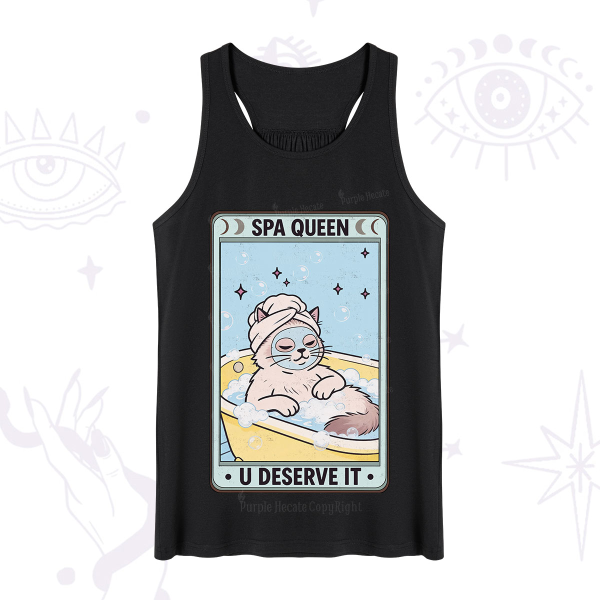 Purplehecate The Spa Queen Cat Tarot Tank