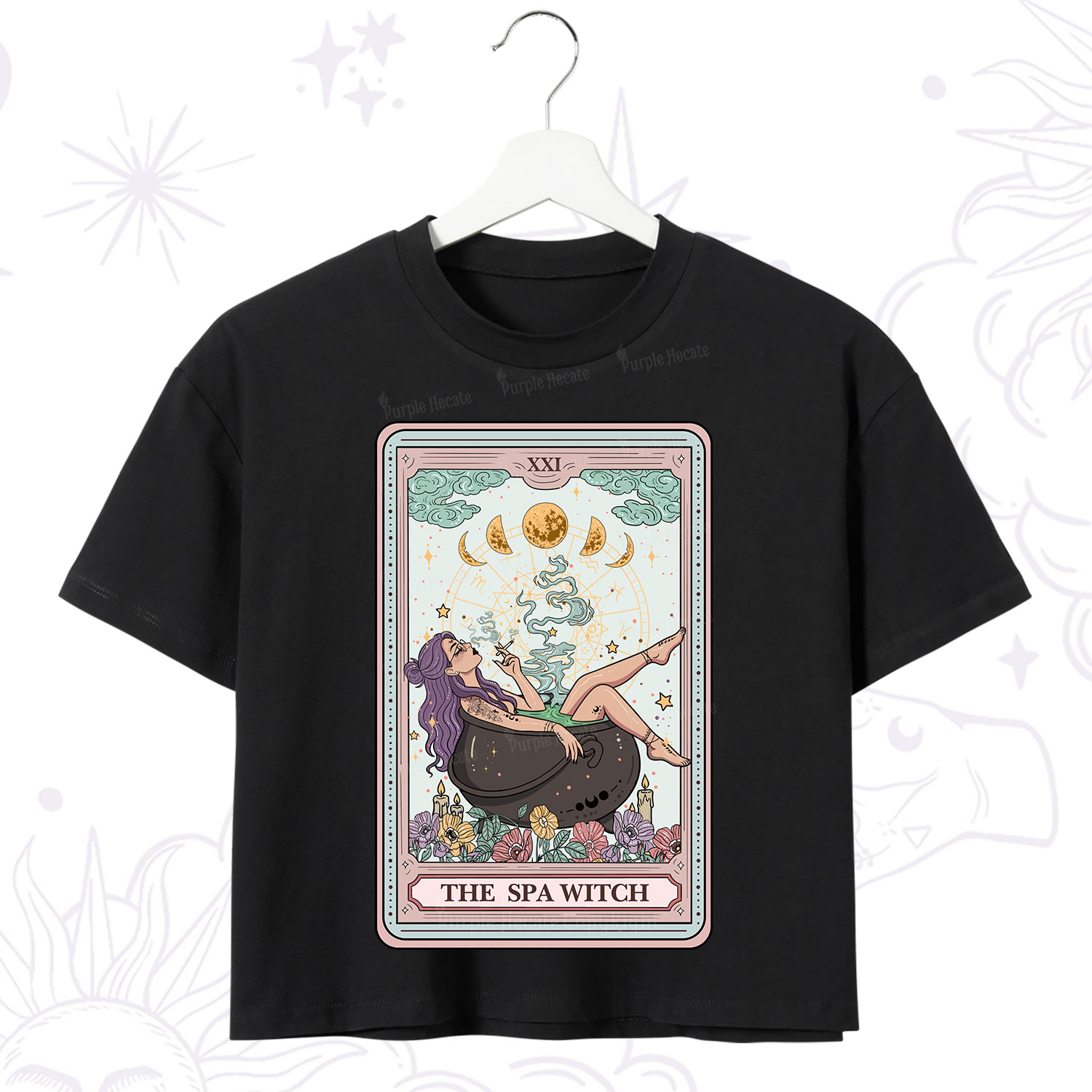 Purplehecate The Spa Witch Tarot Card Crop T-Shirt