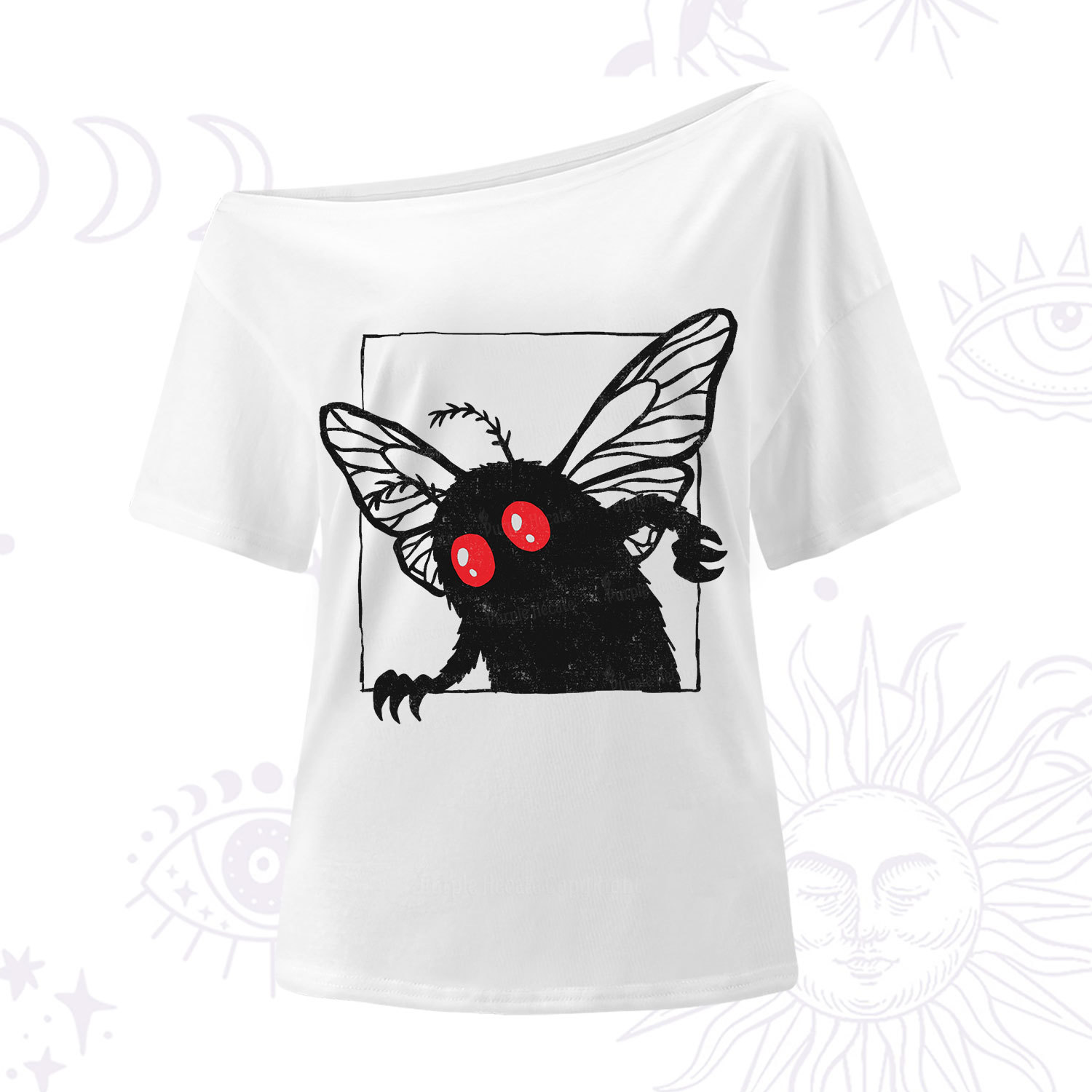Purplehecate The Curious Mothman One Shoulder T-Shirt