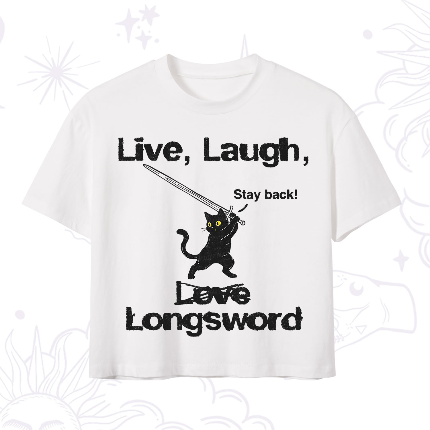 Purplehecate Live Laugh Love Longsword Crop T-Shirt
