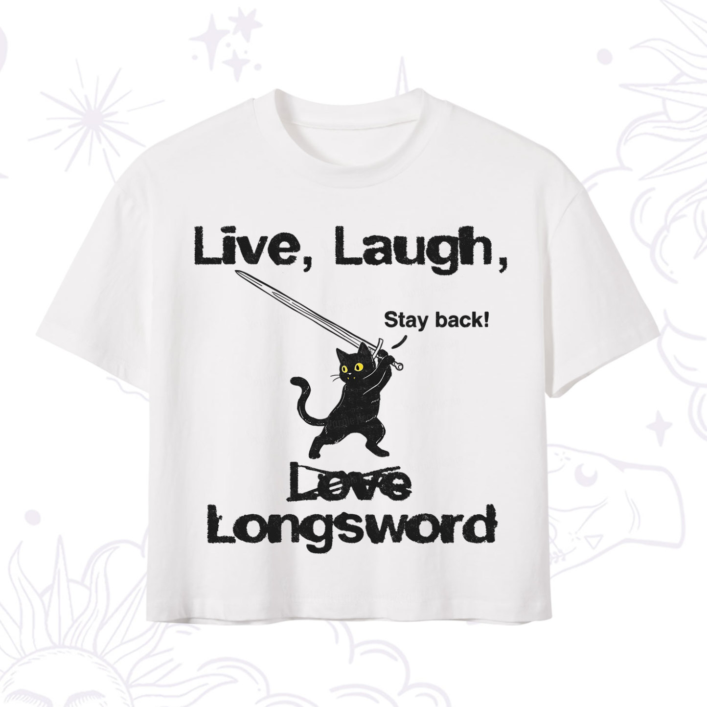 Purplehecate Live Laugh Love Longsword Crop T-Shirt