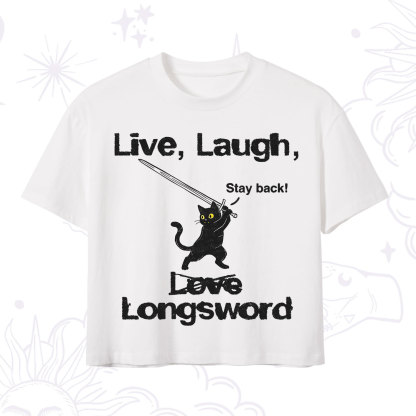 Purplehecate Live Laugh Love Longsword Crop T-Shirt
