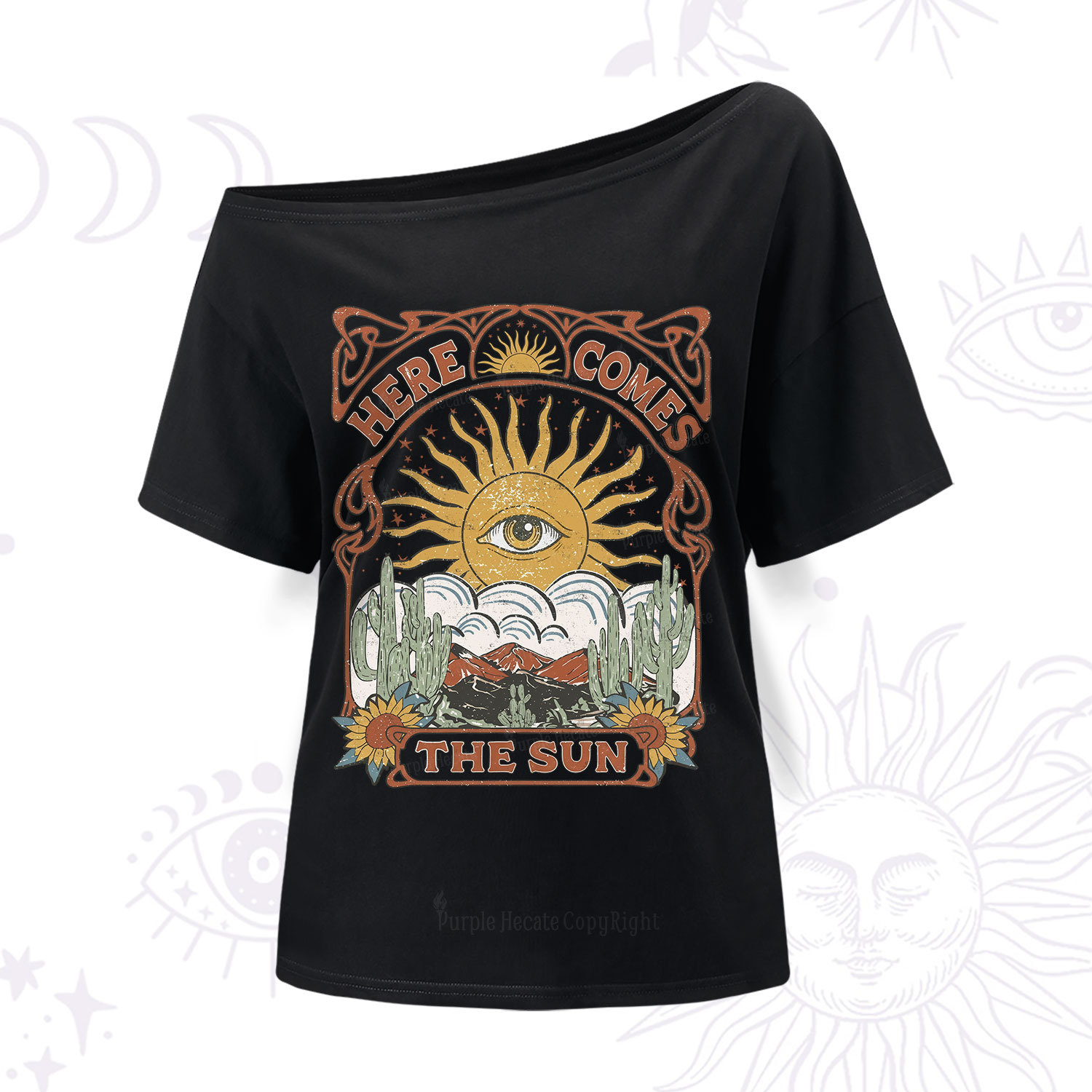 Purplehecate Here Comes The Sun One Shoulder T-Shir