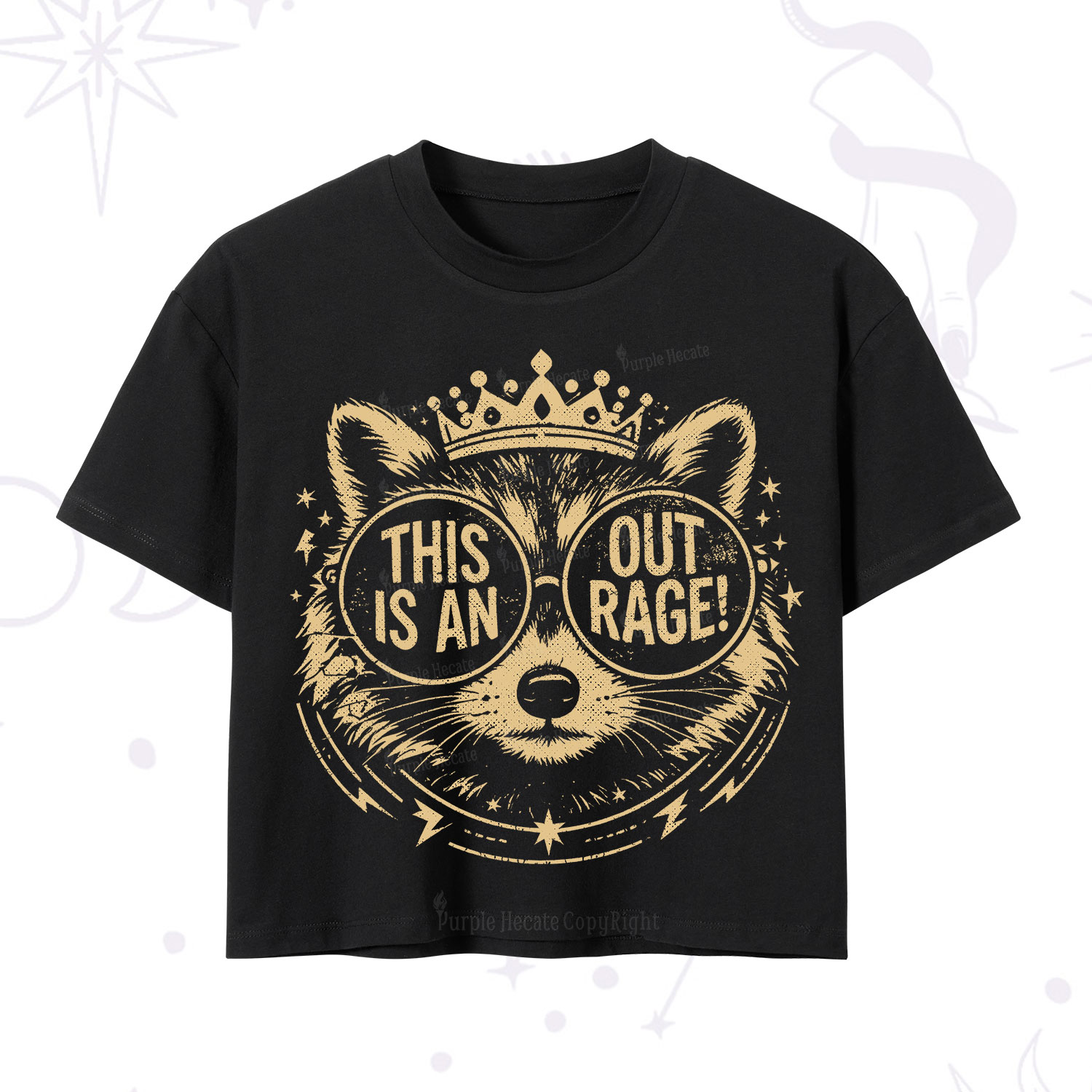 Purplehecate Royal Raccoon Rage Crop T-Shirt
