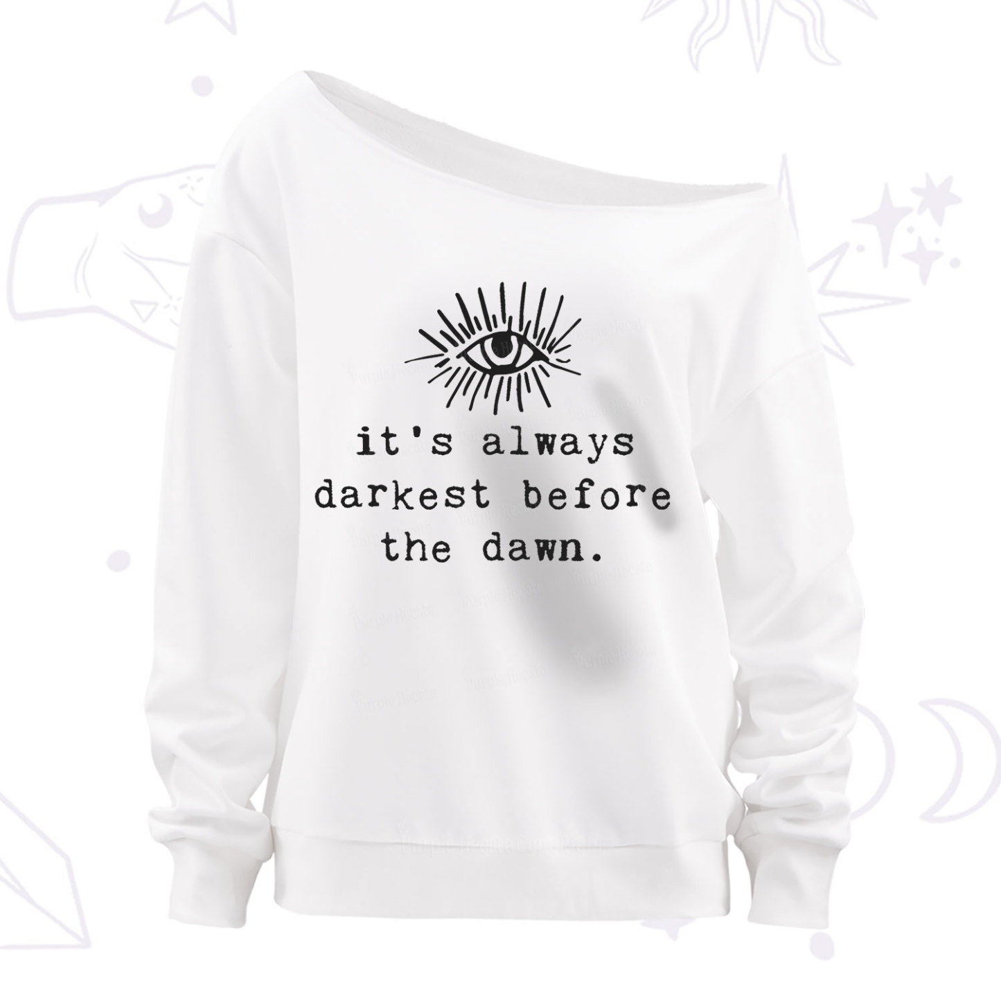 Purplehecate It's Always Darkest Before Dawn Off The Shoulder Sweatshirt