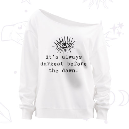 Purplehecate It's Always Darkest Before Dawn Off The Shoulder Sweatshirt