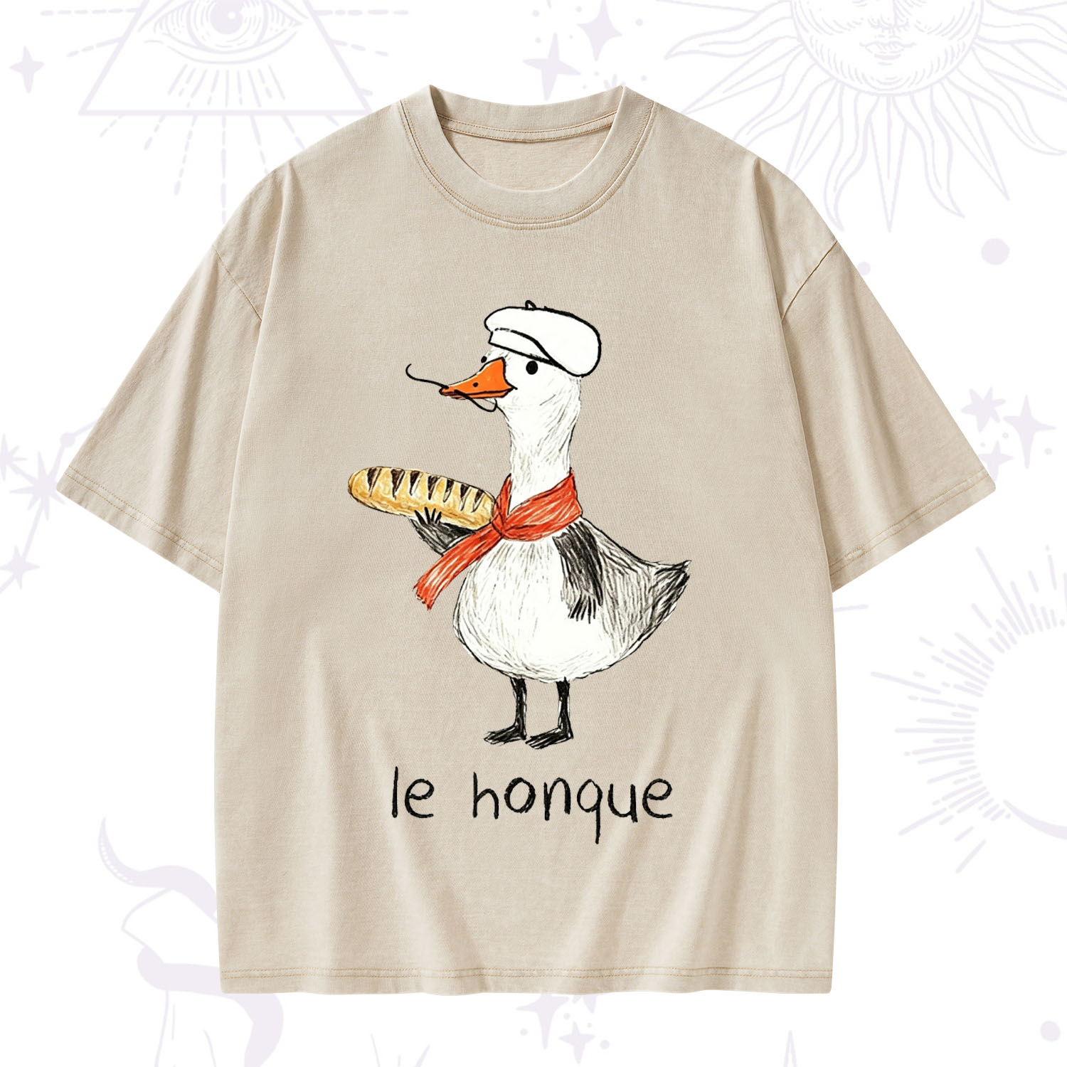 Purplehecate Funny French Goose Washed T-Shirt